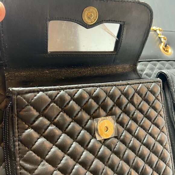 Vintage Evan-Picone Quilted Black Chain Strap Tote - NWOT - Picture 10 of 16